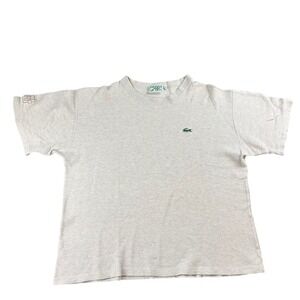 Vintage Lacoste Sport Waffle Knit T-Shirt Men 6 Beige 100% Cotton‎ Short Sleeve